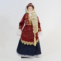 Πορσελάνινη κούκλα με χειροποίητη παραδοσιακή φορεσιά