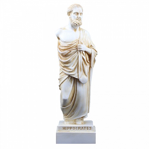 Hippocrates alabaster statue patina finish 15cm