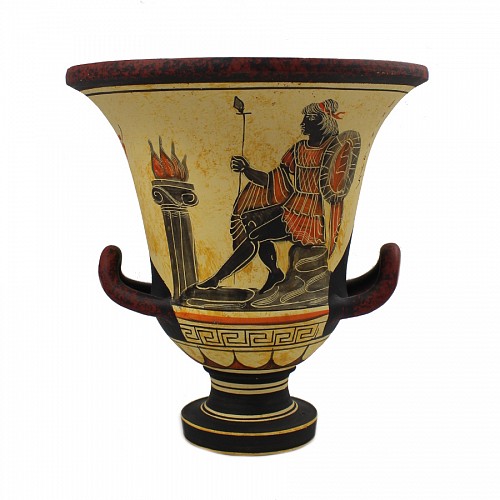 Greek Ceramic Krater Vase with designs from Greek Mythology 16.5cm high